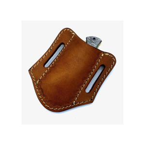Handmade Leather Pouch Folding Knife Stainless Steel Folding Blade Leather Pouch Wooden Handle Outdoor Pocket Utility Equipment - Product Image 4