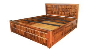 Sheesham (Indian Rosewood) Solid Wood <b>Platform</b> <b>Bed</b> King/Queen Size Rustic Design <b>With</b> <b>Storage</b> - Product Image 2