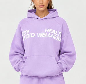 Personalized <b>Custom</b> Women Hoodie Shorts Set Polyester Cotton Casual Screen Printing Print OEM Lounge Matching Two Piece Winter - Product Image 3