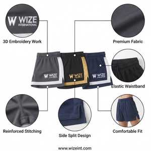 Pantalones Cortos de Boxeo Unisex con Bordado, Ropa Profesional de Artes Marciales y Kick Boxing, Pantalones Cortos de Boxeo de Spandex y Poliéster al por Mayor - Product Image 5