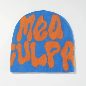 Gorro de Punto de Microfibra con Diseño de Contraste Azul Óxido, Sublimado, Térmico, Elástico, Suave al Tacto, Informal - Product Image 1