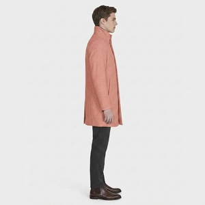 Veste longue d'hiver pour homme, col montant, style minimaliste, décontractée, manches longues, fermeture boutonnée, poches latérales - Product Image 4