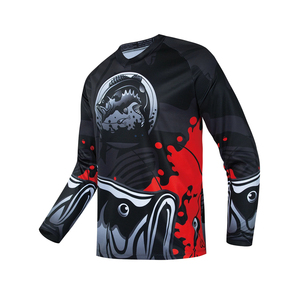 Camiseta de Pesca de Manga Larga para Hombre, Protección Solar UPF 50, Secado Rápido, Estampado por Sublimación, Patrón Azul y Amarillo, Cuello Redondo - Product Image 2
