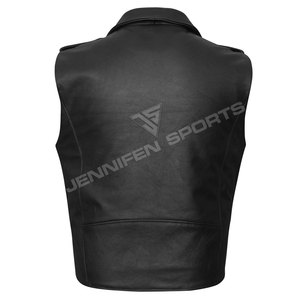Chaleco de Motociclista de Cuero Genuino Grueso, Ropa Deportiva a Prueba de Viento para Niños, Chaleco de Moto de Talla Grande - Product Image 4