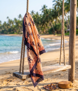 Wholesale Hand Block Print 100% Soft Cotton <b>Sarong</b> Wearing for Women Beach Cover Up Pareo Tribal Frog Print Boho Scarf Shawl - Product Image 2