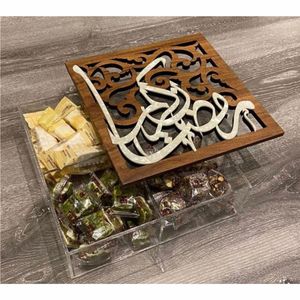 Luxury Laser Cut Wood Acrylic <b>Gift</b> Box Square Clear Flower Candy Packaging Box Custom Logo <b>Wedding</b> Jewelry Display Case Storage - Product Image 3