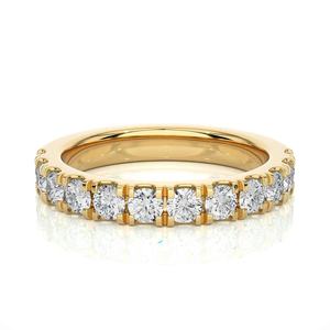 Élégante bague en diamant créée en laboratoire jaune bijoux de mariage minimalistes réglables classiques pour femmes 10K 14K 18K pour les fêtes - Product Image 1