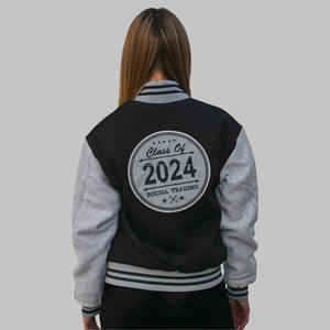 Chaqueta de béisbol con zócalo bordado con letras de elemento de llama Vintage de lana de algodón, chaqueta universitaria informal para parejas para hombres y mujeres - Product Image 2