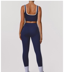 Nuevo Conjunto de Yoga de 2 Piezas para Mujer, Sin Costuras, Ligero, Moldeador, con Bloques de Color, Cintura Alta Elástica, para Gimnasio, Deportes y Yoga - Product Image 2