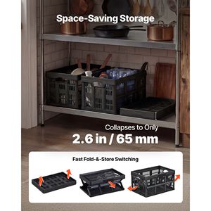 45L Plastic <b>Collapsible</b> <b>Storage</b> Bins 3-Pack Stackable Folding <b>Storage</b> Crates with Handles Holds 33 Lbs Per Bin Foldable He - Product Image 4