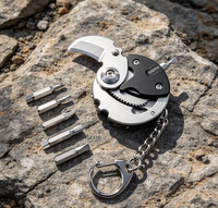 Mini couteau porte-clés EDC, outil multifonction portable et créatif avec tournevis pour le camping et la randonnée en extérieur