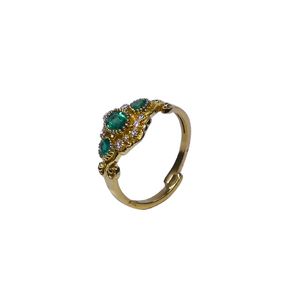Wedding Wear 925 Sterling <b>Silver</b> Gold Plated Jewelry Aquamarine <b>White</b> Topaz Gemstone Women Wear Classic Ring - Product Image 1