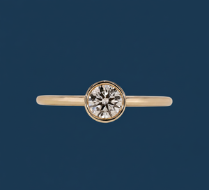 Bague solitaire de fiançailles en or jaune 14 carats avec diamant rond de laboratoire de 1 carat, taille serti clos, VVS2, certifié IGI, vente en gros - Product Image 1