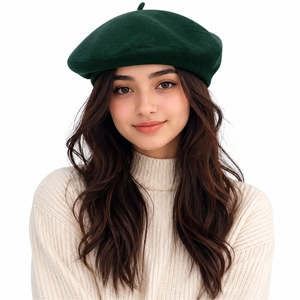 Unisex <b>Beret</b> Hat Soft Wool Style French Hat Classic Casual Fashion Warm Elegant Headwear French Style Soft Feel Classic Look - Product Image 1