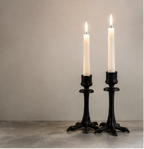 Porte-bougie en aluminium noir sans flamme en forme de patte de poulet - Chandelier décoratif de style campagnard pour table de Noël et de Pâques - Product Image 2