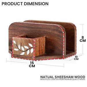 Porta Servilletas Redondo de Madera Hecho a Mano, Cubierta para Servilletas de Madera SHEESHAM, Porta Servilletas Rectangular de Primera Calidad para Comedor - Product Image 4