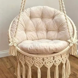Fauteuil suspendu en macramé, chaise hamac en macramé, chaise suspendue en macramé, hamac d'intérieur en macramé - Product Image 1