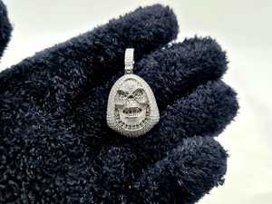 Colgante de Calavera con Capucha de Moissanita Iced Out, Diseño Único Hip Hop con Diamante de Corte Redondo de Plata 925, Joyería Fina, Colgantes y Dijes - Product Image 4