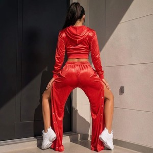 Pantalon en velours pour femme, grande taille, avec cordon de serrage, sexy et décontracté, coupe large, extensible, taille mi-haute, respirant, pour l'été, pour adultes - Product Image 4