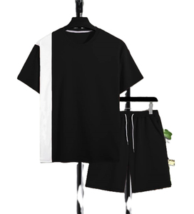 Ensemble de t-shirts et shorts en gros, ensemble deux pièces en molleton, t-shirt et shorts pour hommes, ensemble court personnalisé pour hommes OEM - Product Image 3