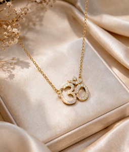 Collar religioso hecho a mano de plata de ley 925 con amuleto Om para mujer, regalo de joyería - Product Image 4