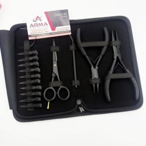 Kit professionnel d'extensions de cheveux noir mat pour coiffure, ciseaux de barbier, pince à une seule fente, prise en main confortable, durable, avec logo - Product Image 5