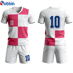 Maillots de football personnalisés pour adultes, col en V, imprimés par sublimation, en spandex/coton, séchage rapide, antibactériens, respirants, uniformes de football - Product Image 6