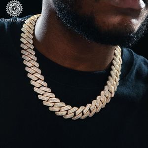 Collier pour homme en moissanite Charm Jewels, coupe brillante, chaîne à maillons, plaqué or 14 carats, argent 925, perle d'eau douce, certifié IGI, style hip-hop - Product Image 5