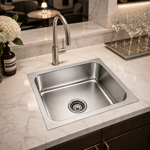 304 Grade Stainless Steel Single Bowl Kitchen Sink <b>Brushed</b> Rectangular Undermount - Product Image 5