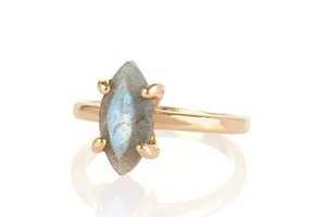 100% Natural <b>Labradorite</b> Pear Faceted Cut Gemstone 925 Sterling Silver Fine <b>Ring</b> Handmade Design Jewelry Wholesaler Manufacturer - Product Image 3