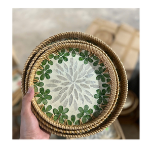 Panier de service en rotin nacre de qualité commerciale avec finition mosaïque, écologique, pour la maison, l'hôtel et la restauration - Product Image 6
