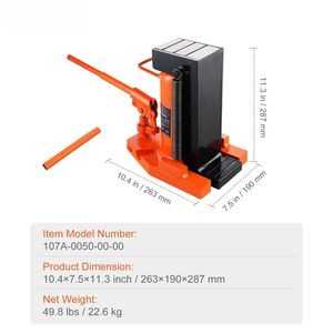 Cric hydraulique à talon de 5 tonnes avec hauteur de talon de 0,8 à 6,8 cm, capacité de levage supérieure de 10 tonnes, cric pour machine 11,3-17,3 T, cric pour voiture - Product Image 4