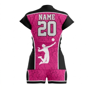 Maillot de volley-ball unisexe rose numéro 20, sublimé, col rond, manches courtes, respirant, anti-humidité, uniforme personnalisé - Product Image 2
