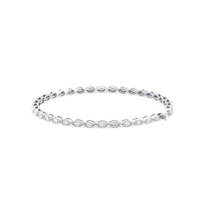 Bracelet tennis REYES sur mesure en moissanite 2,5 carats, argent sterling 925, moissanite certifiée GRA, fermoir boîte, bijoux fins - Product Image 1