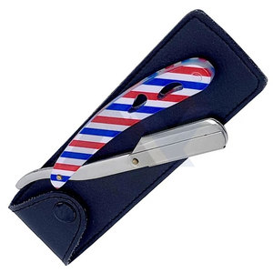 Meilleurs rasoirs de barbier avec étui en cuir, système de verrouillage à bascule, logo personnalisé, marque OEM, rasoirs à bascule pour barbier, motif USA - Product Image 1