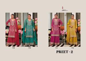 Ensemble Salwar Kameez en Soie Lourde Élégant avec Broderies Riches, Prêt-à-porter, Tenue de Soirée Ethnique pour Femme, Collection Mariage - Product Image 4