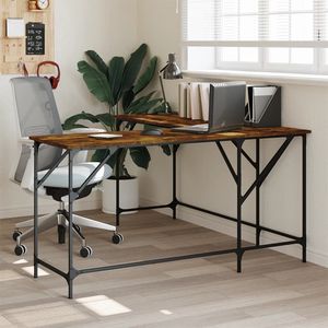 Bureau d'ordinateur en bois d'ingénierie en chêne fumé 58,7"x58,7"x29,5" - Product Image 1