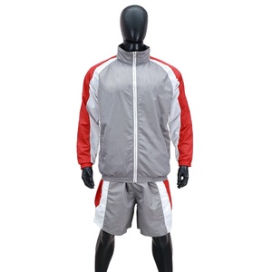 Casual Wear <b>Windbreaker</b> Set Solid Custom Printed Logo Regular Fit Midweight Jacket and Short Sets for Men - Product Image 4