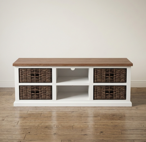 Mueble para TV Moala de Madera de Teca, Estilo Contemporáneo Minimalista con Acabado Natural o en Color para el Hogar y Apartamentos - Product Image 4