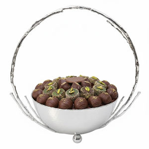 Bol à chocolat en métal au design unique en forme de branche argentée, idéal pour servir des bonbons et des desserts lors de toutes les occasions et de cérémonies spéciales, à prix avantageux. - Product Image 1