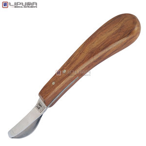 Couteau à sabots LIPUMA EDGELINE, lame en acier inoxydable, manche en bois, 20 cm, professionnel, pour soins des sabots équins, vétérinaire - Product Image 1