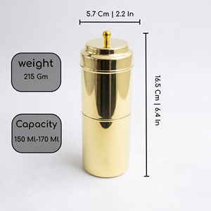 Filtro de café tradicional de latón del sur de la India con émbolo, acabado brillante, cafetera de cocina para el hogar, regalos y uso doméstico - Product Image 4