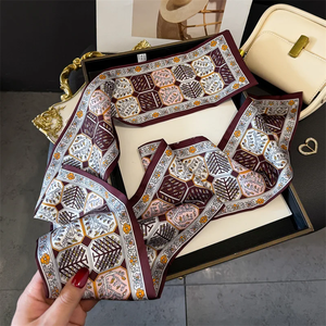 Écharpe en soie fine tendance pour femme, rubans à cheveux à lettres, bandeaux, bandana, foulard pour sac, bracelet de poignet, foulard, cravates - Product Image 5