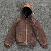 Sudadera con capucha vintage de 500 GSM con lavado ácido – Estampado de logotipo personalizado de alta definición, chaqueta de algodón oversize estilo streetwear con efecto desgastado por el sol