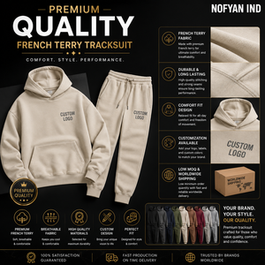 Ensemble de survêtement unisexe en coton molletonné lourd style hip-hop - OEM/ODM, marque privée, vente en gros - Product Image 5