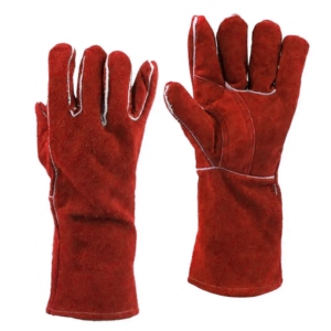 Leather Industrial Strong Stitched Cowhide Split Leather Safety Gloves <b>Fire</b> Protection Welding Works Long Sleeve General Purpose - Product Image 6