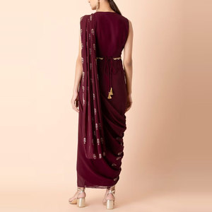 Robe de soirée en satin pour femme, robe longue fendue sur le côté, pour les occasions de soirée, robe de soirée élégante pour femme - Product Image 2