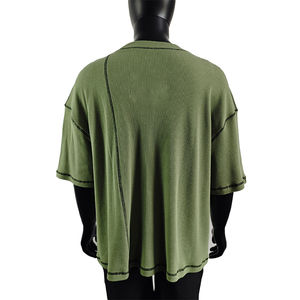 Camiseta Oversize Unisex Bestseller de 260g, Estilo Waffle, con Paneles de Doble Costura, Estampada, Lavada, 100% Algodón Transpirable - Product Image 4