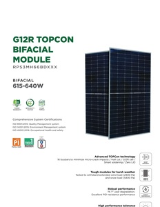 แผงโซลาร์เซลล์แบบสองหน้า G12R สำหรับเซลล์ครึ่งแผ่น 640 วัตต์ กระจกสองชั้น ประสิทธิภาพ 23.69% - Product Image 4