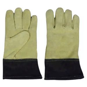 Cowhide Split Leather Long Sleeve Safety <b>Gloves</b> Heat Resistant for Welders and Firefighters General Purpose Industrial Use - Product Image 4